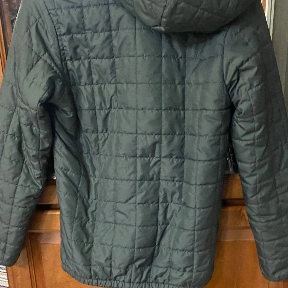 Kid’s Columbia Quilted Forest Green Large Jacket with Hood Fall Outdoor Camping